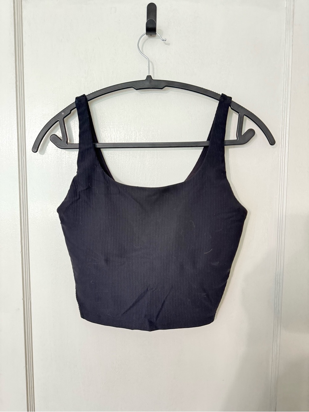 Old Navy Black Ribbed Square Neck Crop Tank